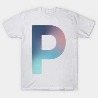 Gradient Letter P Initial Alphabet T-Shirt